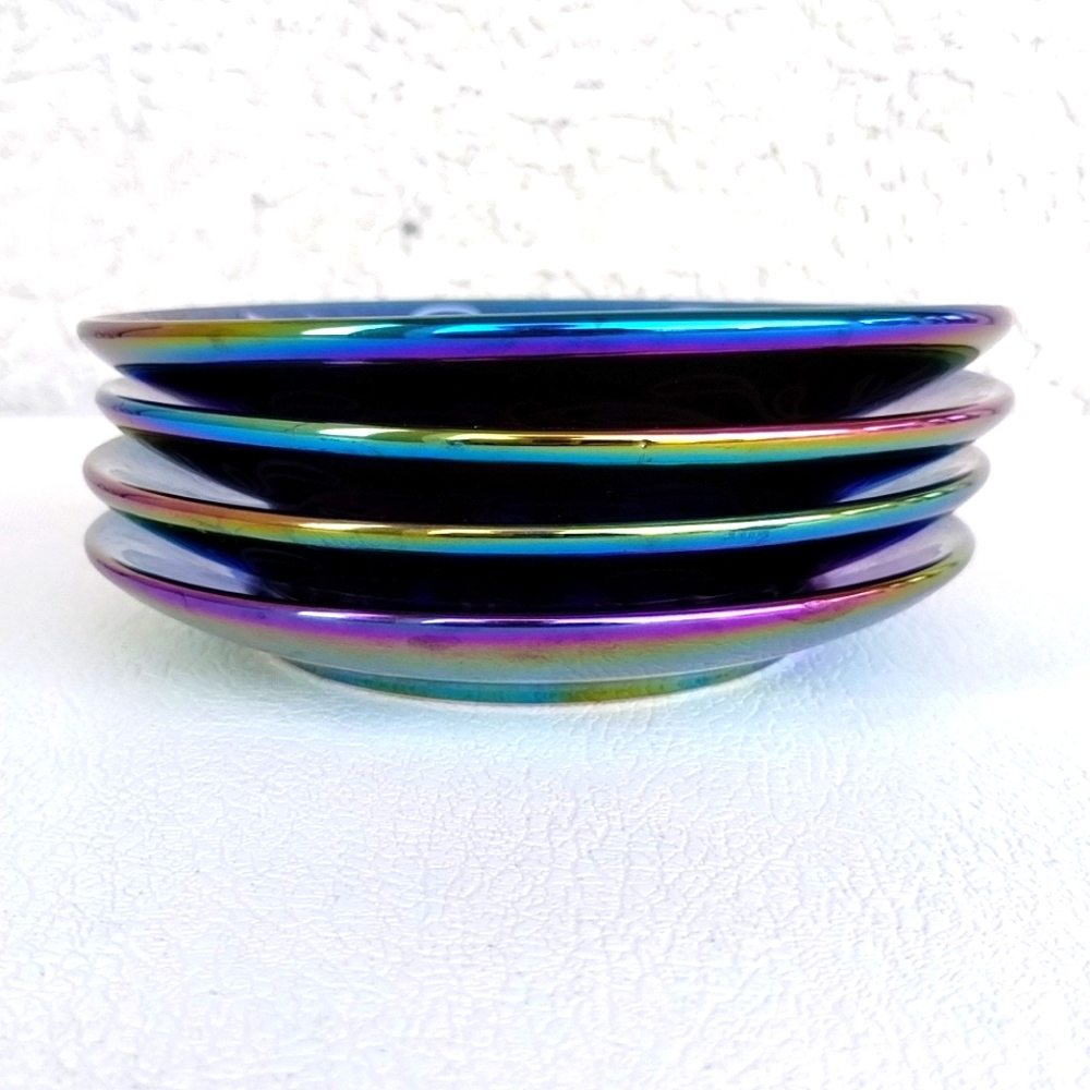 Stay For A Bite Iridescent Tidbit Plate Bat Set Of 4 Bewitched - Picture 4 of 15